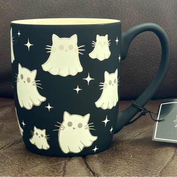 Cat Ghosts Soft Touch Halloween Mug - Cobwebs and Cauldrons - Picture 1 of 8